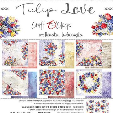 Набор бумаги 30х30 см "Tulip love", 6 листов (CraftO'clock)