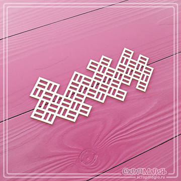 Чипборд "Решетка. Фоновый элемент с прямоугольниками", 8,2х3,4 см (СкрапМагия)