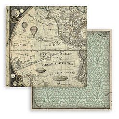 Набор бумаги 20х20 см "Voyages Fantastiques. Фоновый", 10 листов (Stamperia)