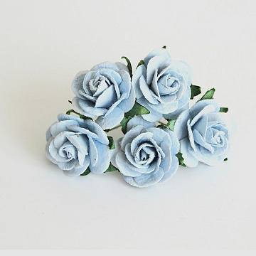 Букет крупных роз "Голубой", 2,5 см, 5 шт (Craft)