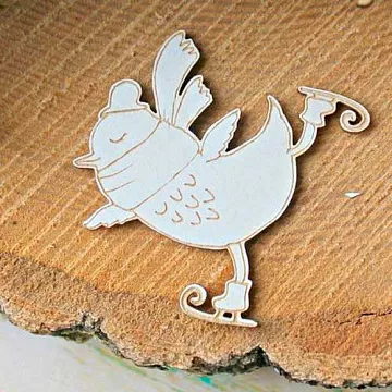 Украшение из чипборда "Птичка на коньках" (ScrapКрым) Украшение из чипборда "Птичка на коньках" (ScrapКрым)