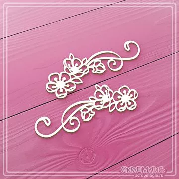 Чипборд "Цветочные завитки", 2,8х7,2 см (СкрапМагия) Чипборд "Цветочные завитки", 2,8х7,2 см (СкрапМагия)