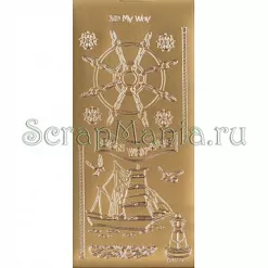 Контурные наклейки "Морское путешествие", цвет золото (JEJE) Контурные наклейки "Морское путешествие", цвет золото (JEJE)