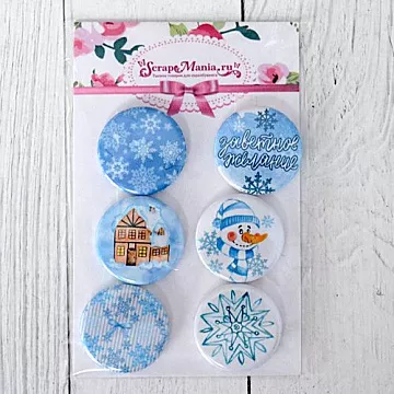 Набор фишек "Чудесная зима. Снежная" (ScrapMania) Набор фишек "Чудесная зима. Снежная" (ScrapMania)
