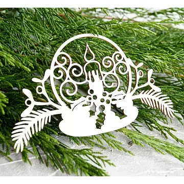 Чипборд "Шар со свечой 2", 10,4х6 см (LeoMammy) Чипборд "Шар со свечой 2", 10,4х6 см (LeoMammy)