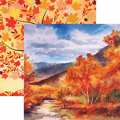 Набор бумаги 30х30 см с наклейками "Autumn Splendor", 8 листов (Reminisce)