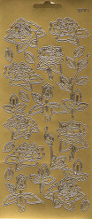 Контурные наклейки "Разные розы", цвет золото (JEJE)