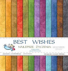 Набор бумаги 30х30 см "Best wishes. Наилучшие пожелания", 12 листов (Польша)