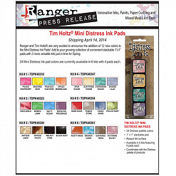 Набор штемпельных подушечек Distress mini kit 6 (Ranger)