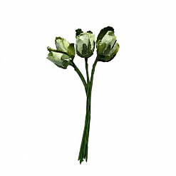 Букетик больших роз с полуоткрытым бутоном "Светло-зеленые" (Рукоделие)