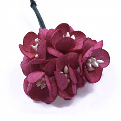 Букет цветочков вишни "Бордовые", 5 шт (Fleur-design)