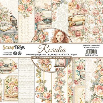 Набор бумаги 20х20 см "Rosalia", 12 листов (ScrapBoys)