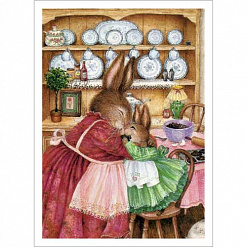 Тканевая карточка "Кроличья семья. Мамина помощница" (ScrapMania)