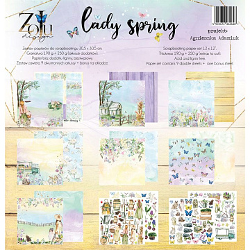 Набор бумаги 30х30 см "Lady spring", 7 листов (Zoju)