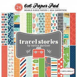 Набор бумаги 15х15 см "Travel stories", 24 листа