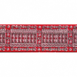 Лента атласная с рисунком "Индейский орнамент", ширина 1,2 см, длина 3 м (Gamma)