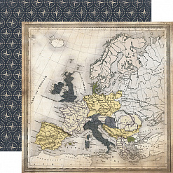 Бумага "Transatlantic travel. Map" (Carta Bella)