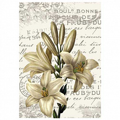 Тканевая карточка "Звуки природы. Цветки белой лилии" (ScrapMania)