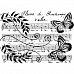 Резиновый штамп на деревянной основе "Ноты и бабочки" (AladinE)