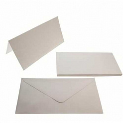 Набор текстурированных заготовок для открыток 10,5х21см "Белые" с конвертами (DoCrafts)