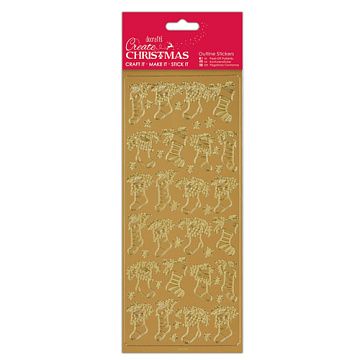 Наклейки 10х24 см "Рождественские носки", цвет золотой (DoCrafts)