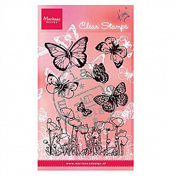 Набор штампов "Бабочки и маки" (Marianne design)