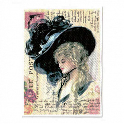 Тканевая карточка "Дама в шикарной шляпе" (SV)