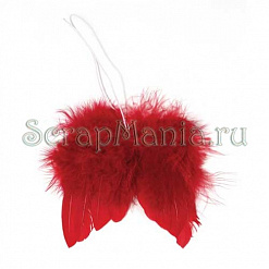 Ангельские крылья из перьев, 10 см, цвет винный красный (Rayher)