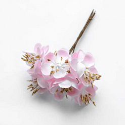 Набор тканевых цветочков "Вишня. Бело-розовая", средний (Hobby and You)
