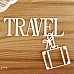 Украшение из чипборда "Travel c чемоданом" (Просто небо)