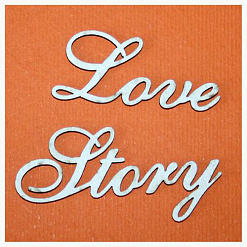Украшение из чипборда-надпись “Love Story” (GoldenHands)