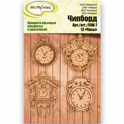 Набор деревянных украшений "Часы" (Mr.Painter)