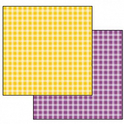 Бумага "Клетка желтая и фиолетовая" (Stamperia)