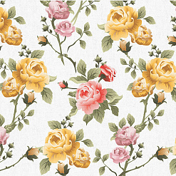 Отрез ткани 50х55 см "Версальские сады. Розы на белом" (Peppy)