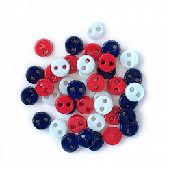 Набор микро-пуговиц "Белый, синий, красный" (Buttons Galore)