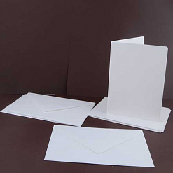Набор текстурированных заготовок для открыток 10,5х14,5 см "Белые тисненые" с конвертами (DoCrafts)