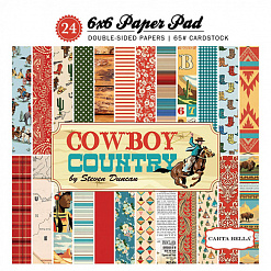 Набор бумаги 15х15 см "Cowboy country", 24 листа (Carta Bella)