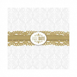 Набор заготовок для пригласительных 15х15 см "Дамаск свадебный" с конвертами (DoCrafts)