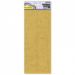 Контурные наклейки "Барышня", лист 10x24,5 см, цвет матовое золото (Mr.Painter)