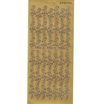 Контурные наклейки "Бордюры с розами 13", лист 10x24,5 см, цвет золотой (JEJE)
