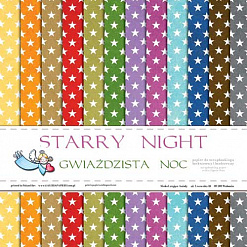 Набор бумаги 30х30 см "Starry night. Звездная ночь", 12 листов (Польша)