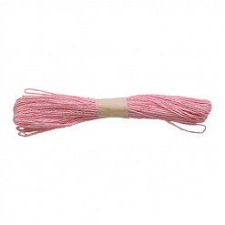 Шнур бумажный крученый, цвет розовый, ширина 0,2 см, длина 30 м