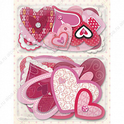 Набор объемных наклеек "Розовые сердца" (K&Company)