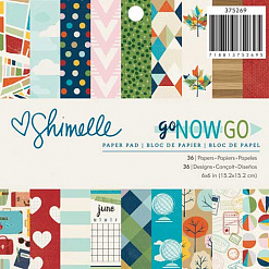 Набор бумаги 15х15 см "Go now go. В путь", 36 листов (American Crafts)
