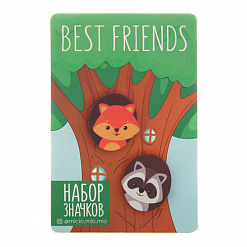 Набор деревянных украшений "Best friends"