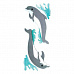 Набор наклеек 4,5х12 см "Дельфины" (EKS)