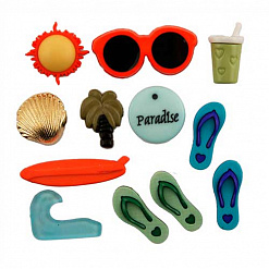 Набор пластиковых украшений "Лето, море, пляж" (Buttons Galore)