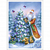 Тканевая карточка мини "Дед Мороз и Снегурочка. Праздничная елочка" (ScrapMania)