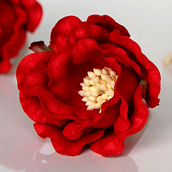 Цветок полиантовой розы "Красный", 1 шт (Craft)