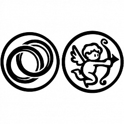 Двусторонняя насадка к инструменту для восковой печати "Купидон и кольца" (AladinE)